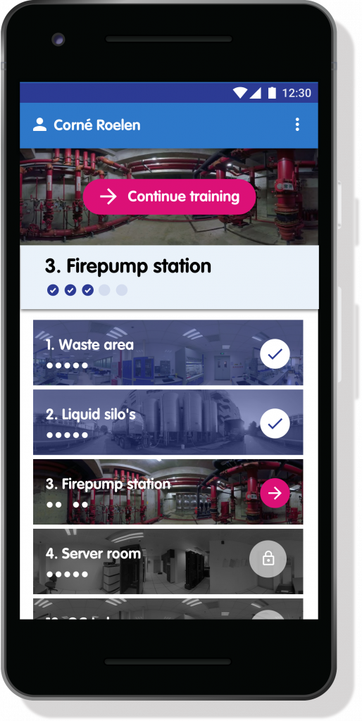 Perfetti van Melle VR training app op Android toestel